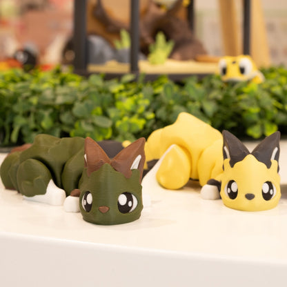 Figurines dragons kaki et jaune