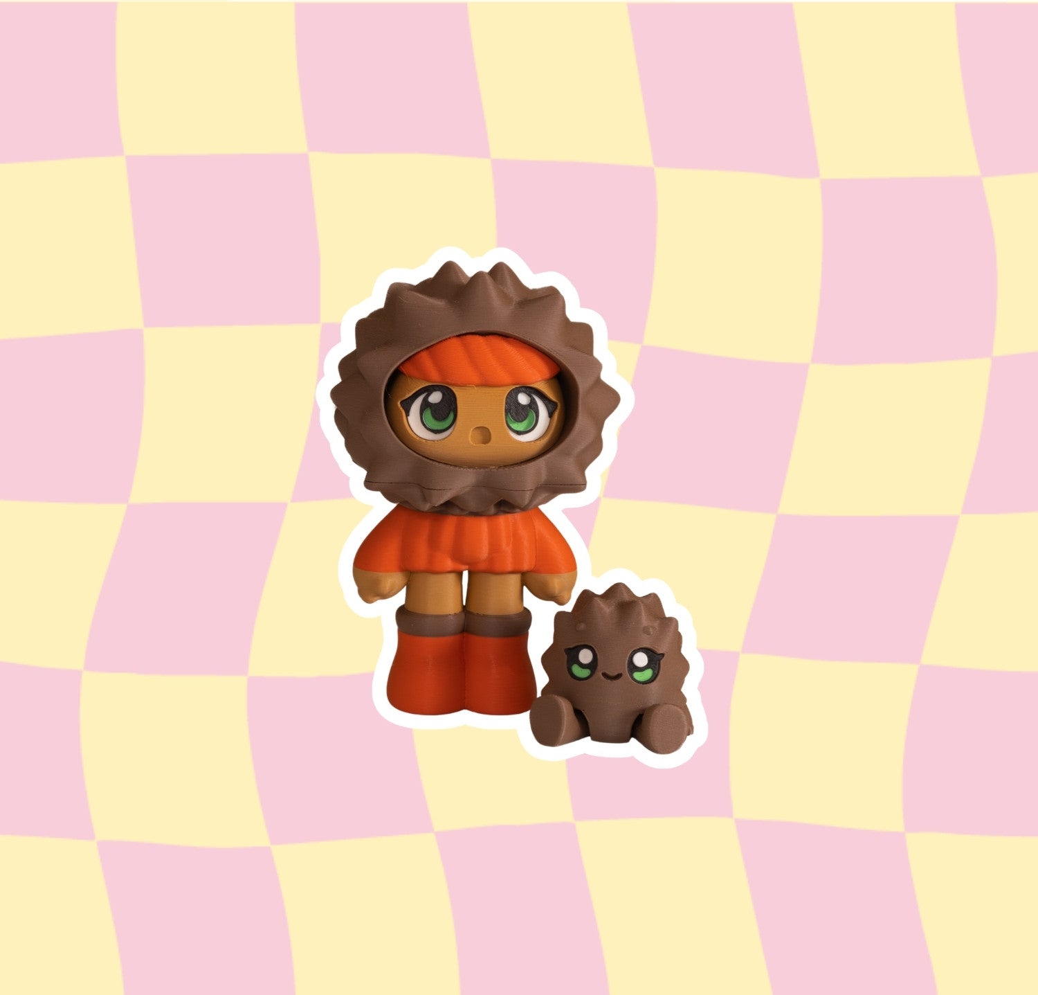 Figurine et sa mascotte imprimée en 3D Ohana Dream