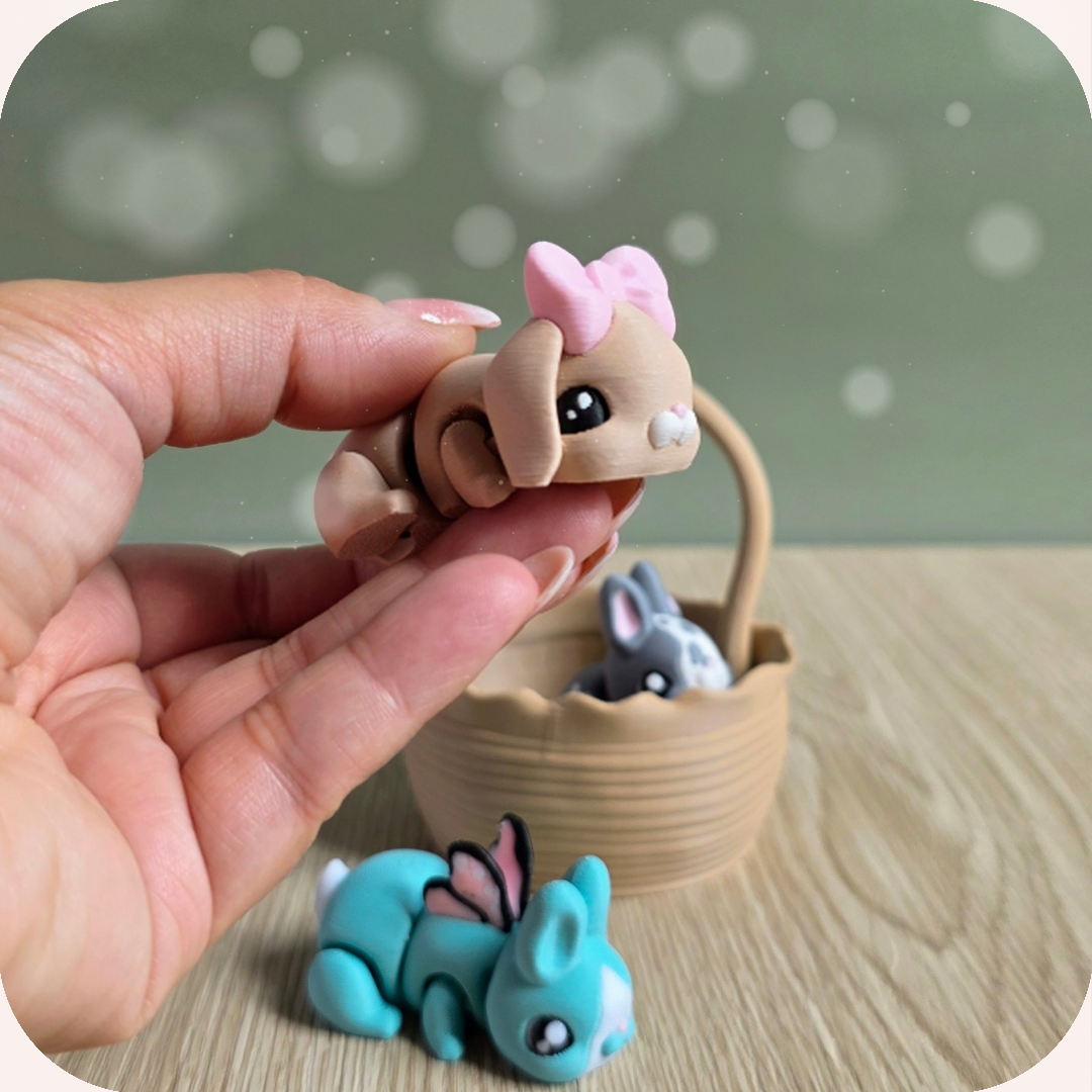 Figurines 3D lapin kawaii 