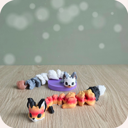 Figurines 3D renards kawaii