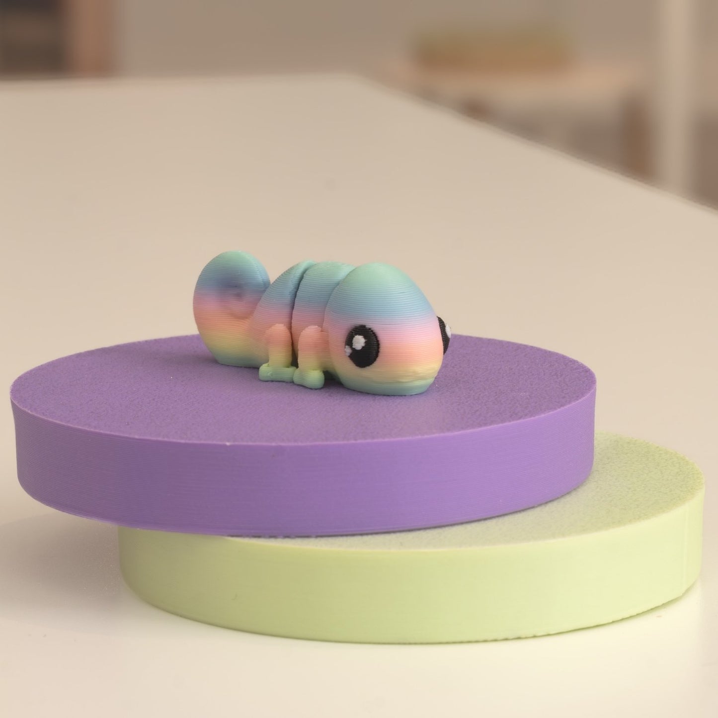 Mini Figurine caméléon kawaii 3D. Imprimé en 3D à Cognac