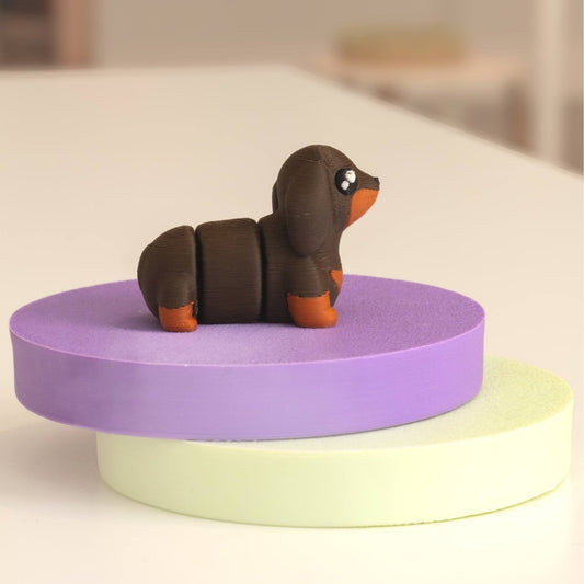 Mini figurine chien teckel kawaii 3D