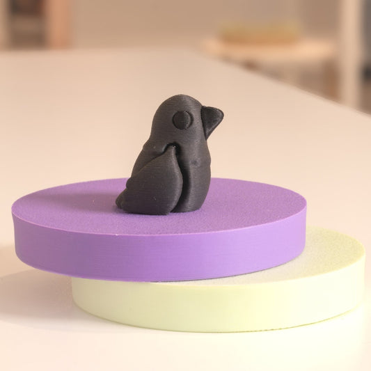 Mini Figurine corbeau kawaii 3D. Imprimé en 3D à Cognac