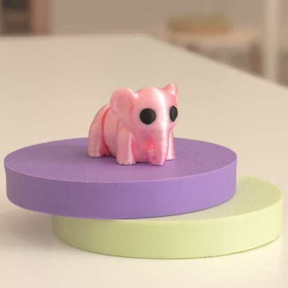 Mini Figurine éléphant rose kawaii 3D. Imprimé en 3D à Cognac