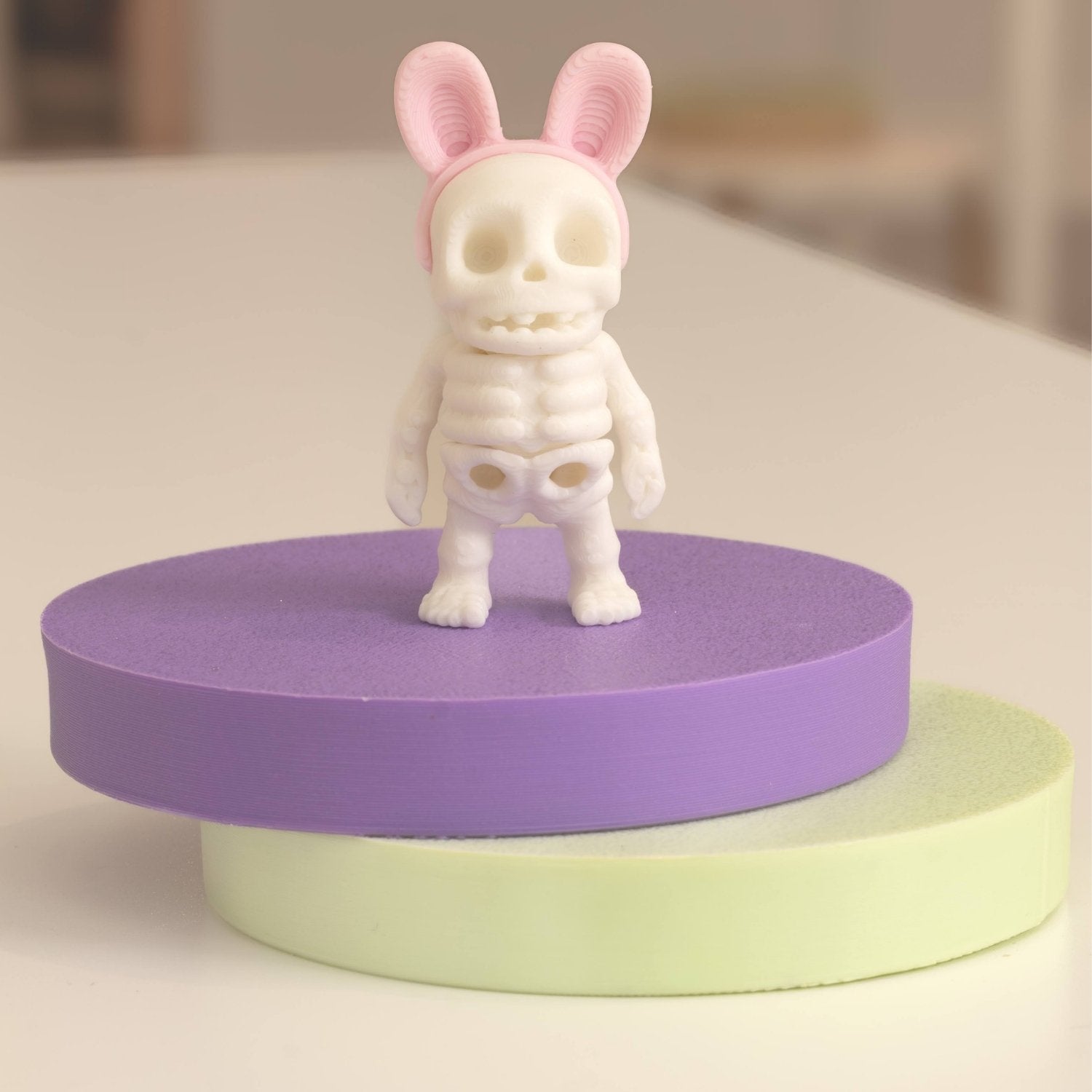 Mini figurine lapin squelette kawaii 3D