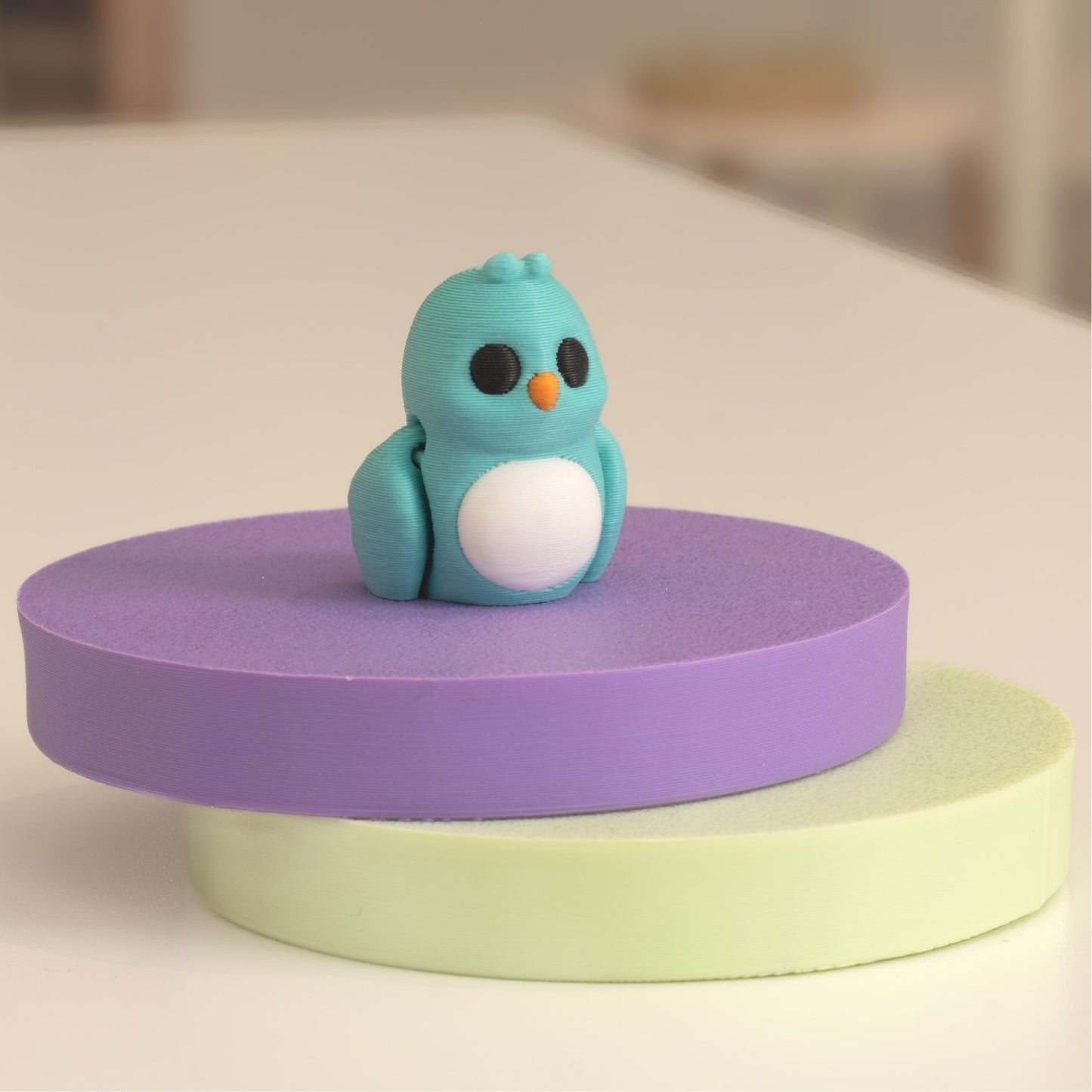 Mini Figurine oiseau bleu kawaii 3D. Imprimé en 3D à Cognac