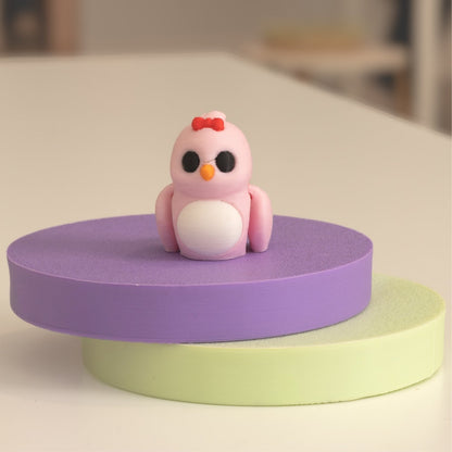 Mini Figurine oiseau rose kawaii 3D. Imprimé en 3D à Cognac
