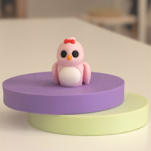 Mini Figurine oiseau rose kawaii 3D. Imprimé en 3D à Cognac