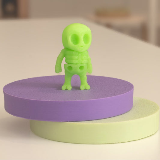 Mini Figurine squelette vert kawaii 3D. Imprimé en 3D à Cognac