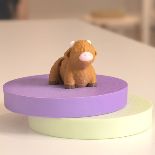 Mini Figurine vache highland kawaii 3D. Imprimé en 3D à Cognac