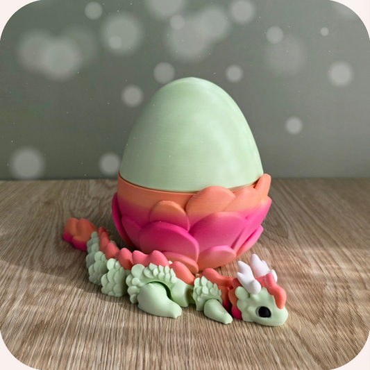 oeuf de dragon 3D kawaii et sa figurine