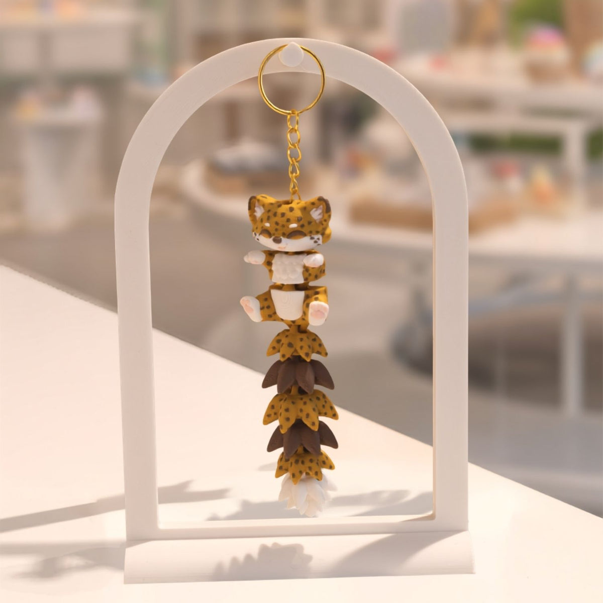 Porte-clé articulé rigolo Léopard