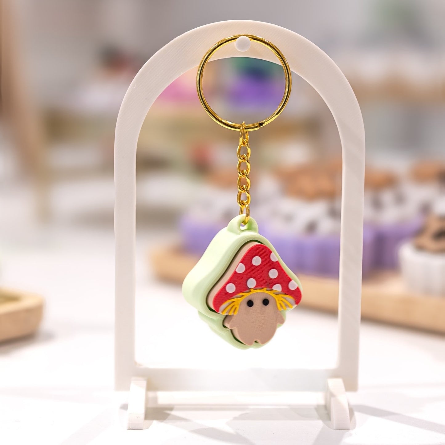 Porte-clé clicker champignon kawaii clicker fidget