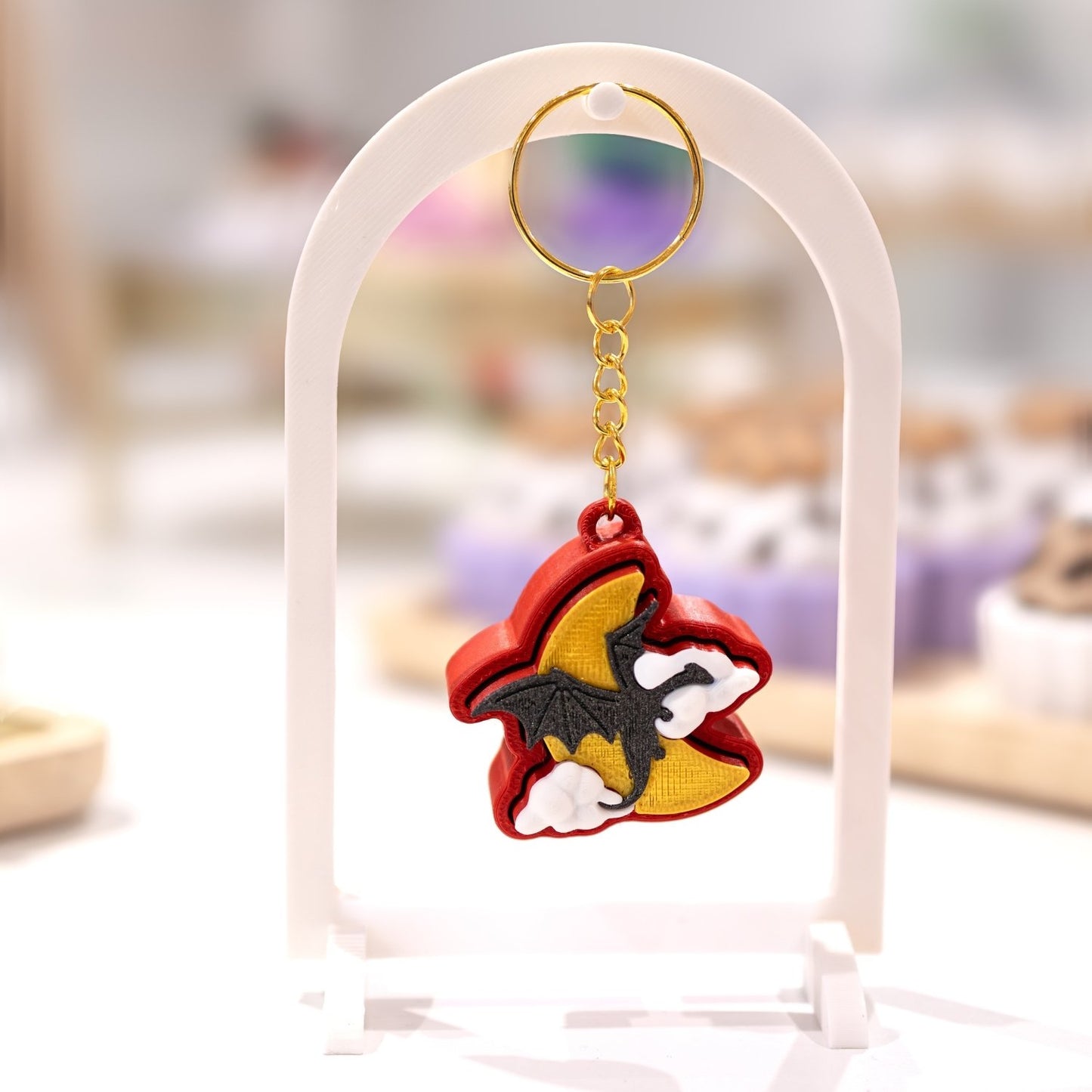 Porte-clé clicker dragon moon kawaii clicker fidget