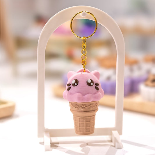 Porte-clé clicker glace rose kawaii clicker fidget
