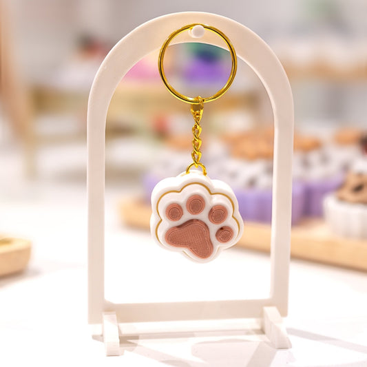 Porte-clé patte de chat blanc kawaii clicker fidget anti-stress