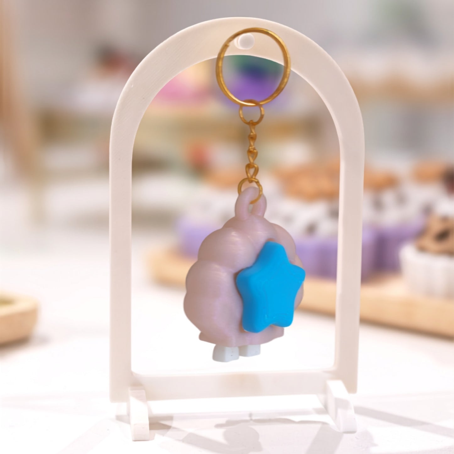 Porte-clé coquillage 3D clicker anti-stress