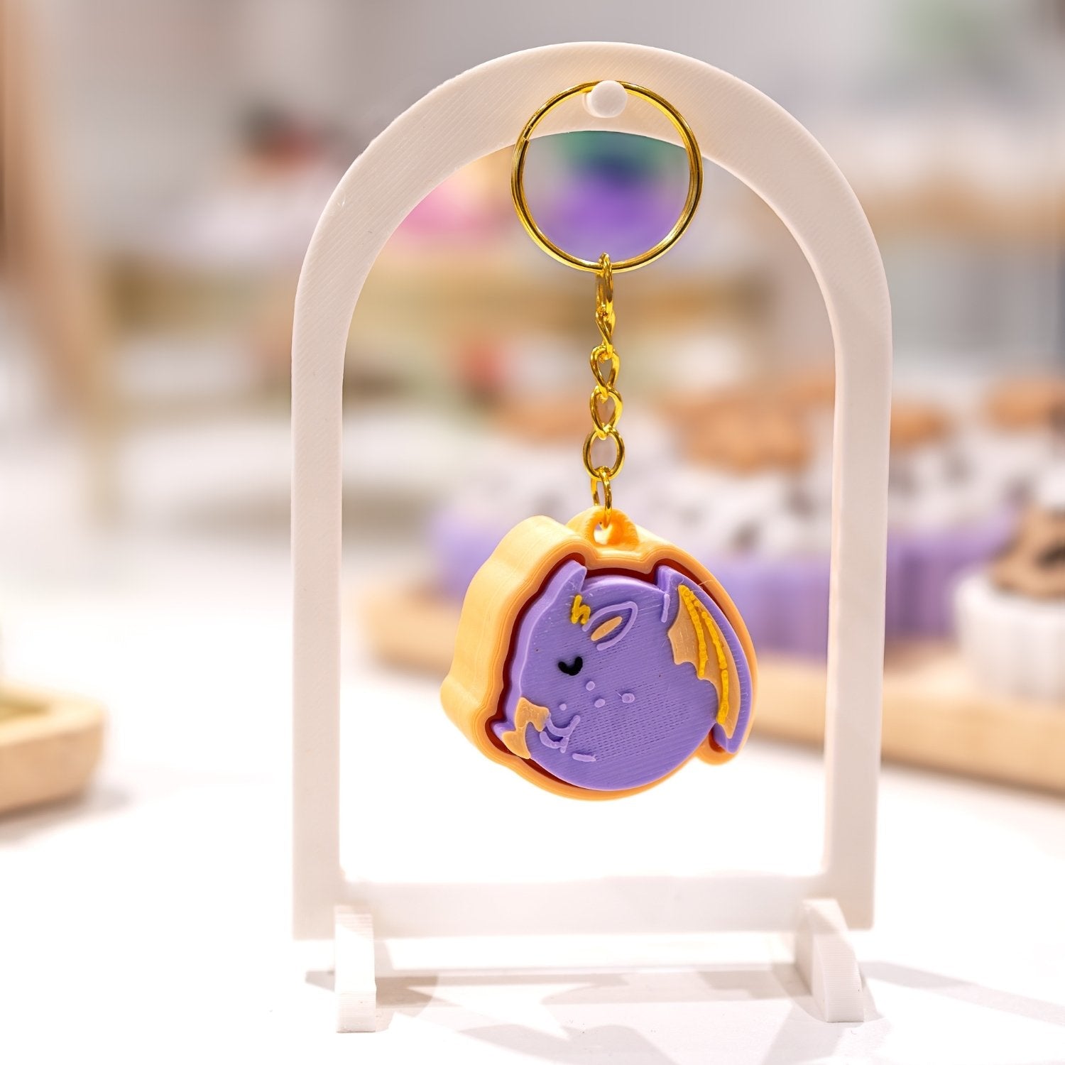 Porte-clé dragon qui dort, clicker anti-stress