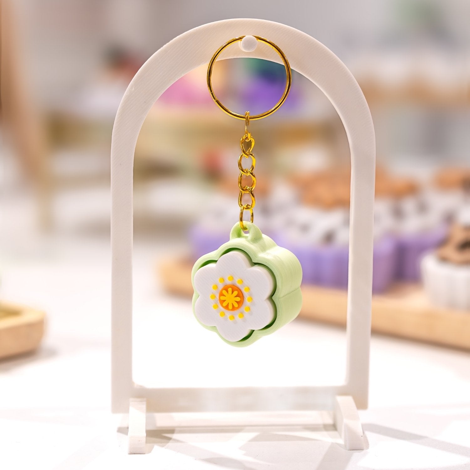 Porte-clé kawaii, fleur clicker clicker fidget anti-stress