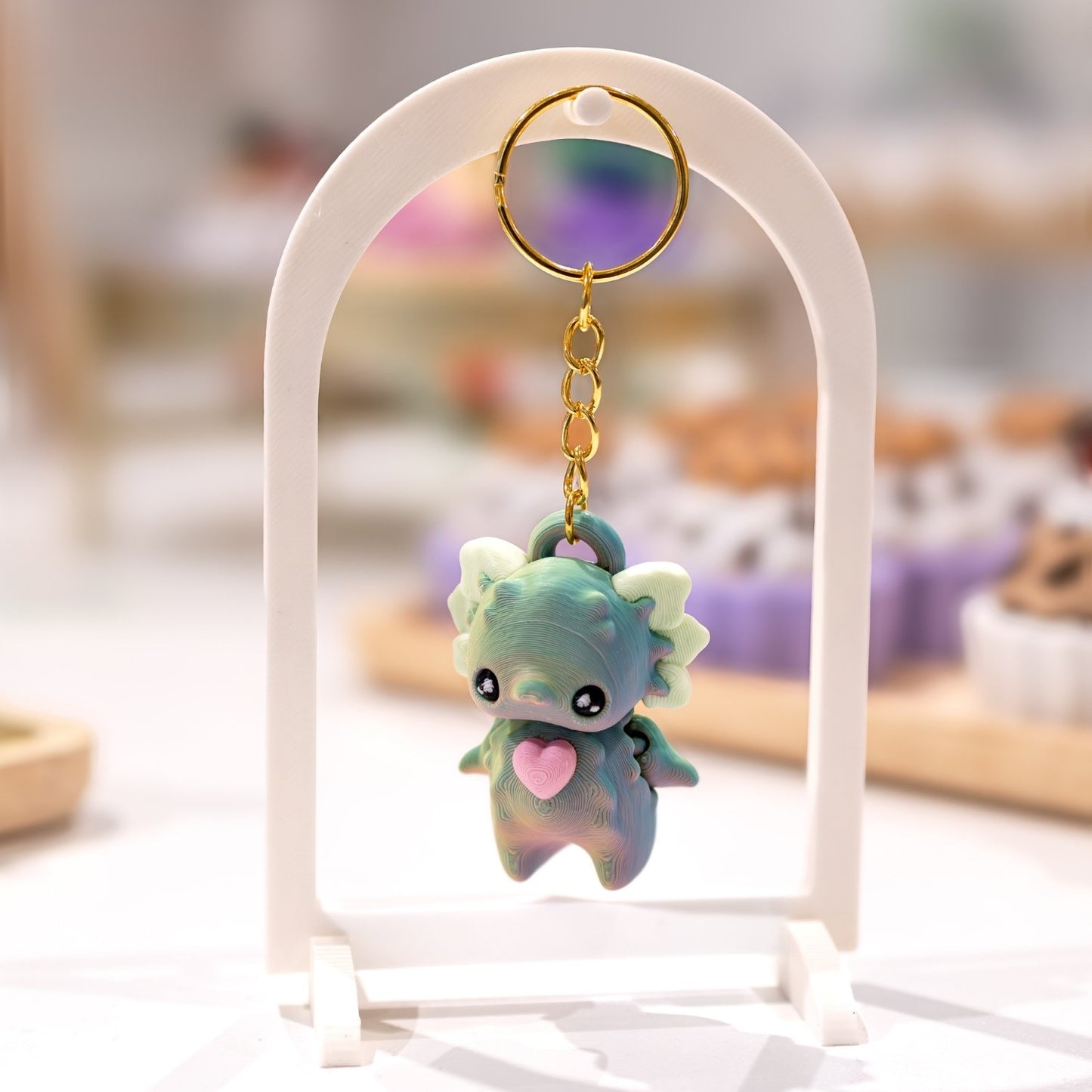Porte-clé mignon axotolt kawaii imprimé en 3D à Cognac