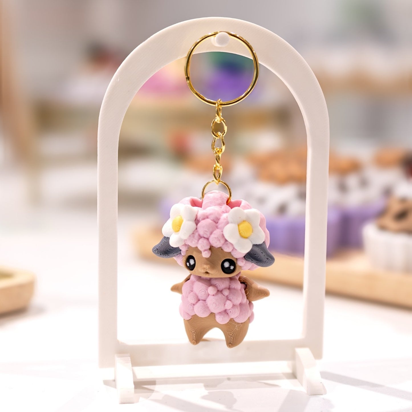 Porte-clé mignon brebis kawaii imprimé en 3D à Cognac