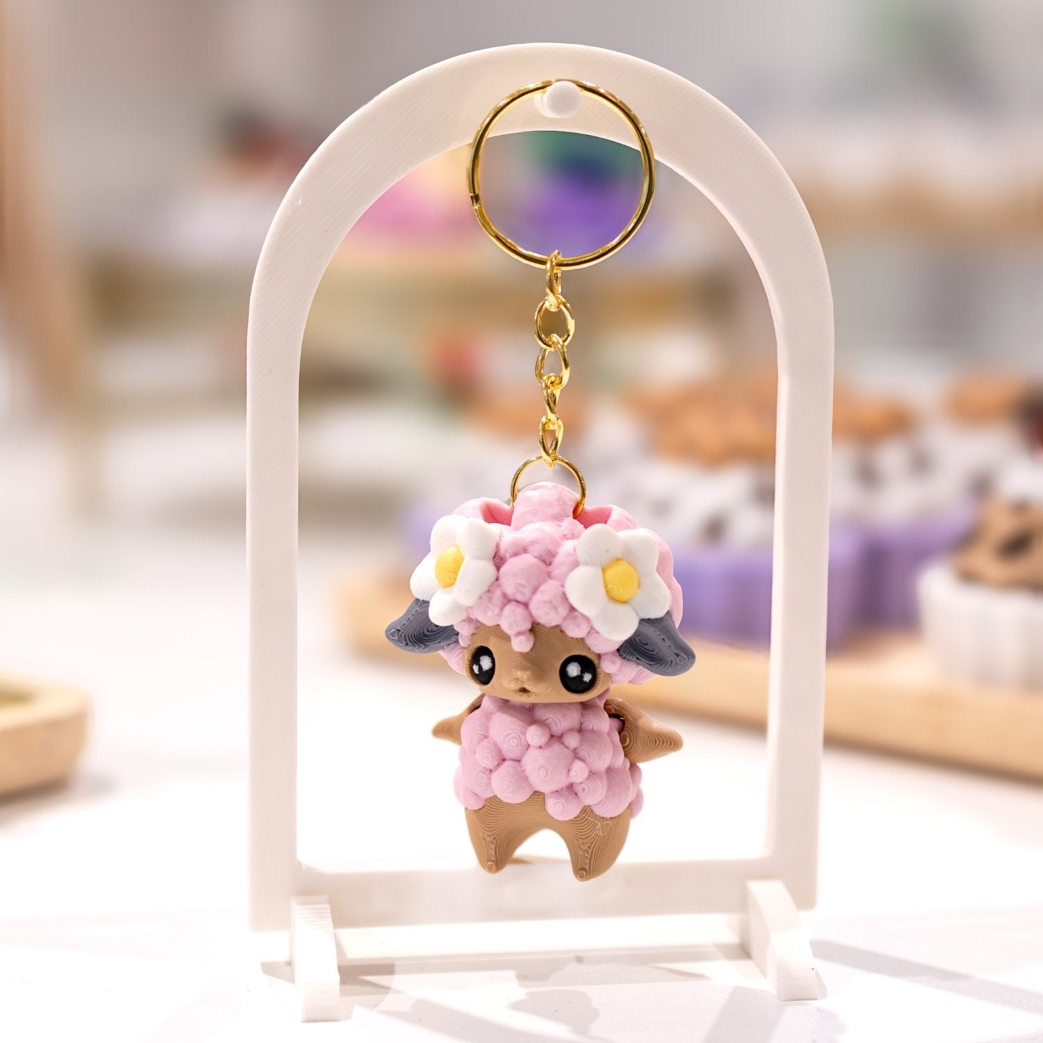 Porte-clé mignon brebis kawaii imprimé en 3D à Cognac