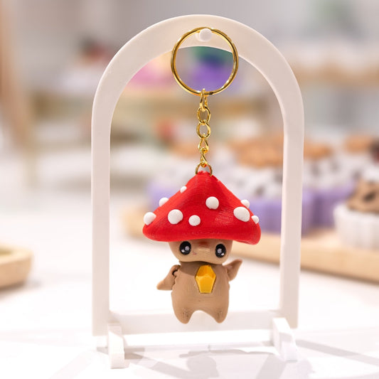 Porte-clé mignon champignon kawaii clicker fidget anti-stress
