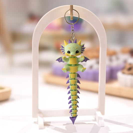 Porte-clé rigolo dragon. Porte-clé long et articulé Ohana Dream