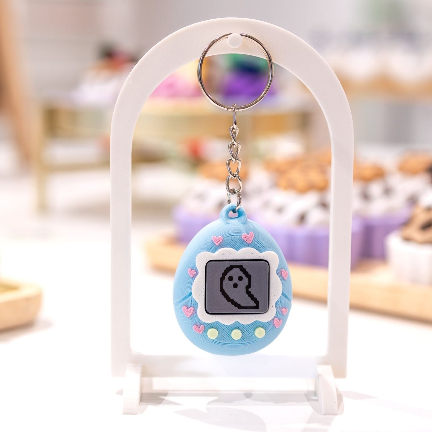 Porte-clé clicker tamagotchi kawaii fantome clicker fidget anti-stress