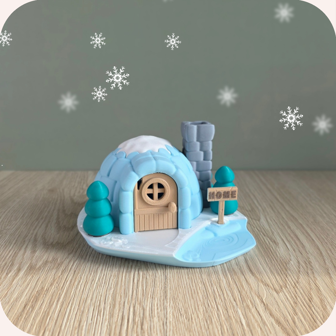 Famille Ours Polaire et son Igloo 🐻‍❄️❄️