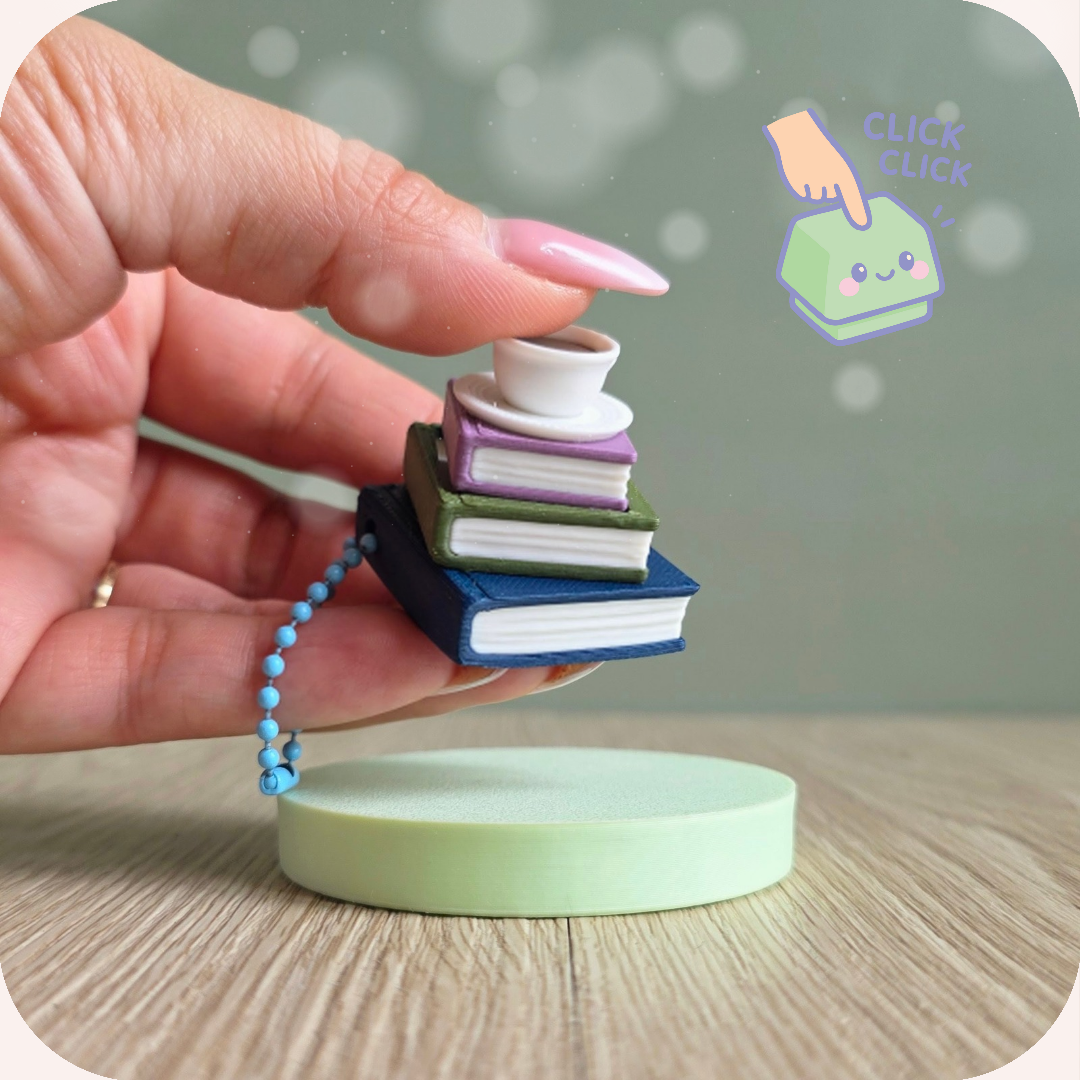 Clicker - Livres & tasse de thé | Fidget Ohana Dream☕️